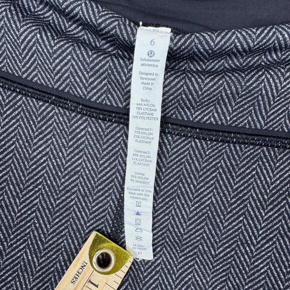 Lululemon Womens 6 Pace Rival Crop Leggings Herringbone Gray Yoga Running Gym - Picture 7 of 8